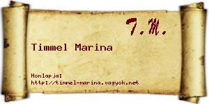 Timmel Marina névjegykártya